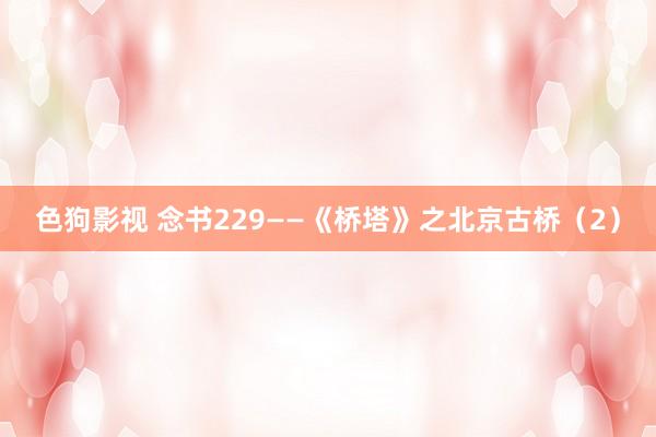 色狗影视 念书229——《桥塔》之北京古桥（2）