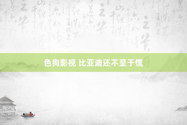 色狗影视 比亚迪还不至于慌