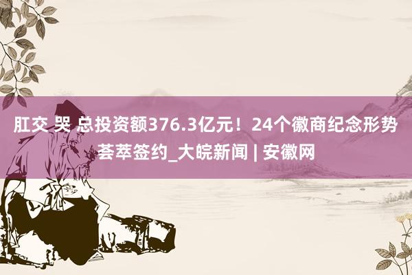 肛交 哭 总投资额376.3亿元！24个徽商纪念形势荟萃签约_大皖新闻 | 安徽网