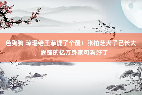 色狗狗 琼瑶给王菲提了个醒！张柏芝犬子已长大，霆锋的亿万身家可看好了