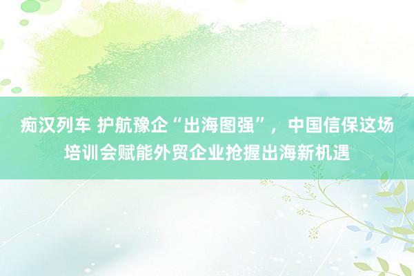 痴汉列车 护航豫企“出海图强”，中国信保这场培训会赋能外贸企业抢握出海新机遇