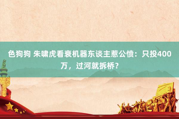 色狗狗 朱啸虎看衰机器东谈主惹公愤：只投400万，过河就拆桥？
