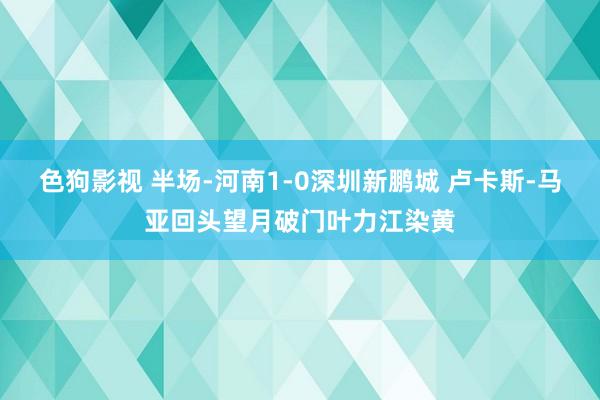色狗影视 半场-河南1-0深圳新鹏城 卢卡斯-马亚回头望月破门叶力江染黄