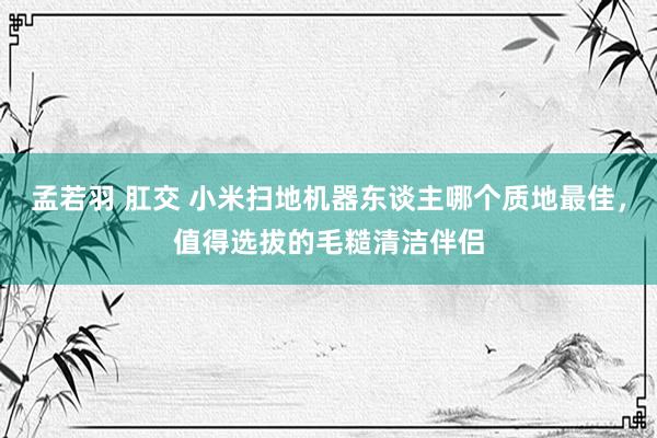 孟若羽 肛交 小米扫地机器东谈主哪个质地最佳，值得选拔的毛糙清洁伴侣