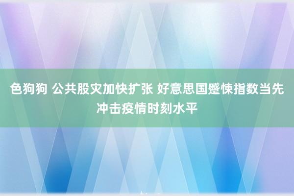 色狗狗 公共股灾加快扩张 好意思国蹙悚指数当先冲击疫情时刻水平