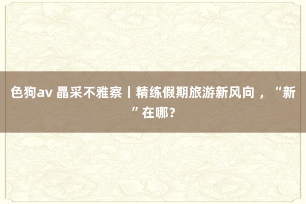 色狗av 晶采不雅察丨精练假期旅游新风向 ，“新”在哪？