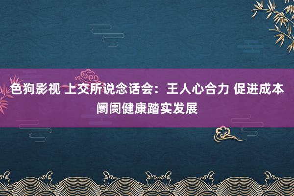色狗影视 上交所说念话会：王人心合力 促进成本阛阓健康踏实发展