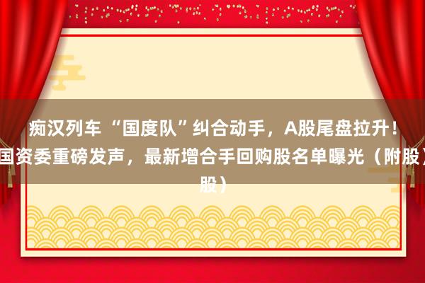 痴汉列车 “国度队”纠合动手，A股尾盘拉升！国资委重磅发声，最新增合手回购股名单曝光（附股）