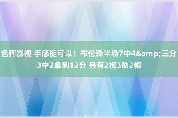 色狗影视 手感挺可以！布伦森半场7中4&三分3中2拿到12分 另有2板3助2帽