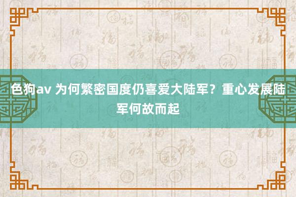 色狗av 为何繁密国度仍喜爱大陆军？重心发展陆军何故而起