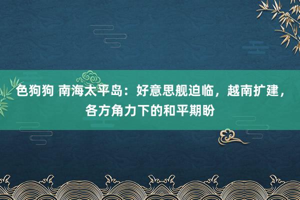 色狗狗 南海太平岛：好意思舰迫临，越南扩建，各方角力下的和平期盼