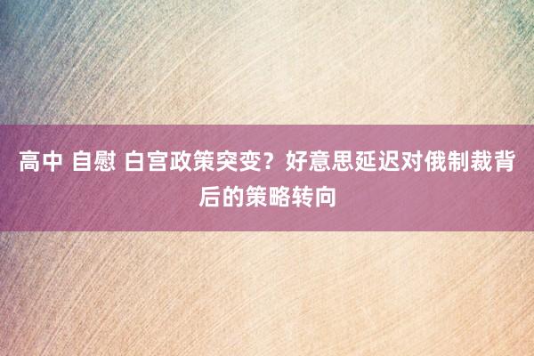 高中 自慰 白宫政策突变？好意思延迟对俄制裁背后的策略转向
