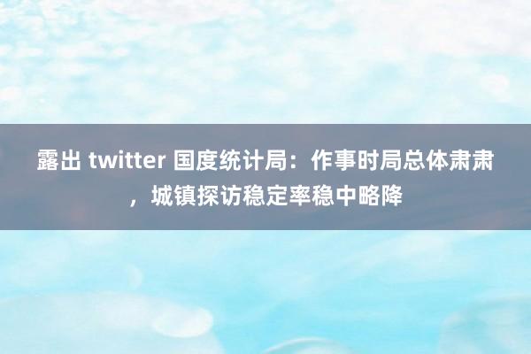 露出 twitter 国度统计局：作事时局总体肃肃，城镇探访稳定率稳中略降