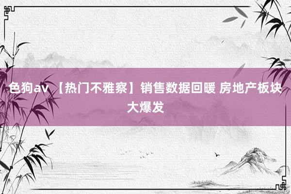 色狗av 【热门不雅察】销售数据回暖 房地产板块大爆发