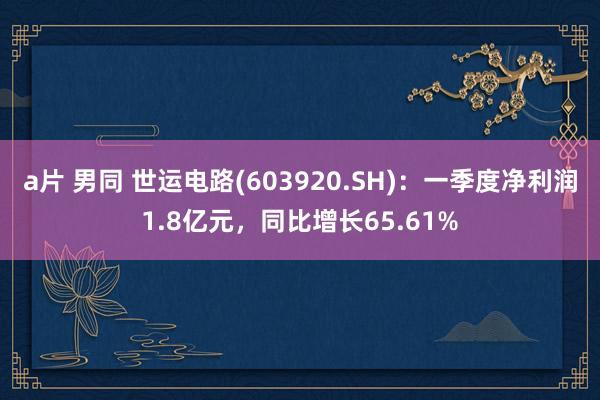 a片 男同 世运电路(603920.SH)：一季度净利润1.8亿元，同比增长65.61%