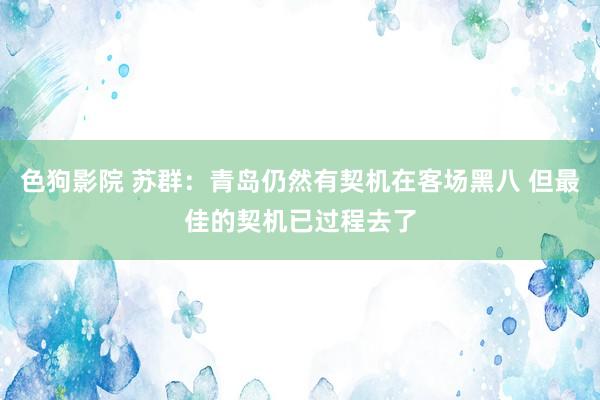 色狗影院 苏群：青岛仍然有契机在客场黑八 但最佳的契机已过程去了