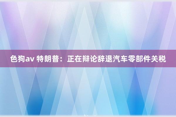 色狗av 特朗普：正在辩论辞退汽车零部件关税