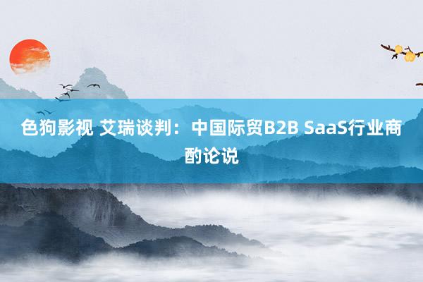 色狗影视 艾瑞谈判：中国际贸B2B SaaS行业商酌论说