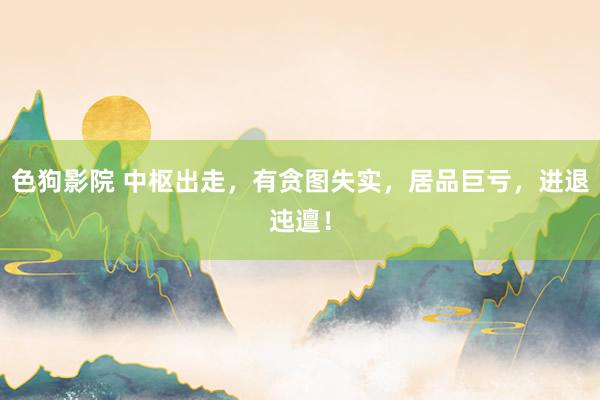 色狗影院 中枢出走，有贪图失实，居品巨亏，进退迍邅！