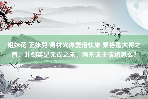 姐妹花 正妹兒 身材火爆雙倍快樂 粟裕是大将之首，叶剑英是元戎之末，两东谈主情绪怎么？