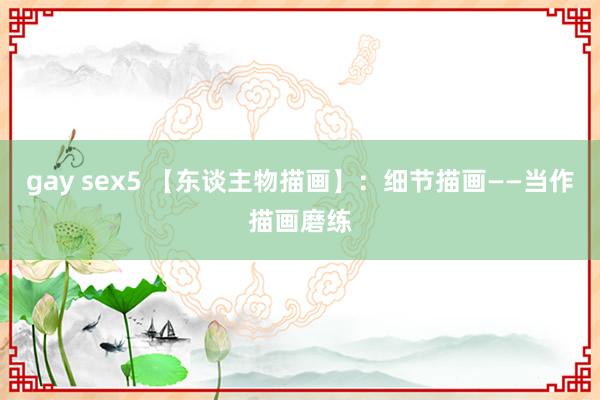 gay sex5 【东谈主物描画】：细节描画——当作描画磨练