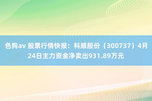 色狗av 股票行情快报：科顺股份（300737）4月24日主力资金净卖出931.89万元