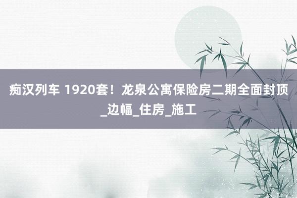 痴汉列车 1920套！龙泉公寓保险房二期全面封顶_边幅_住房_施工