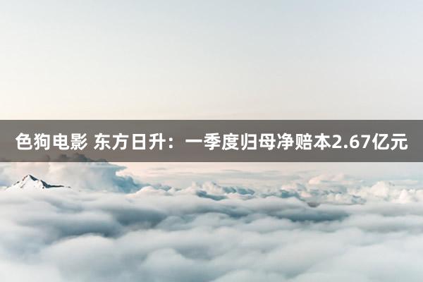 色狗电影 东方日升：一季度归母净赔本2.67亿元