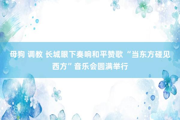 母狗 调教 长城眼下奏响和平赞歌 “当东方碰见西方”音乐会圆满举行
